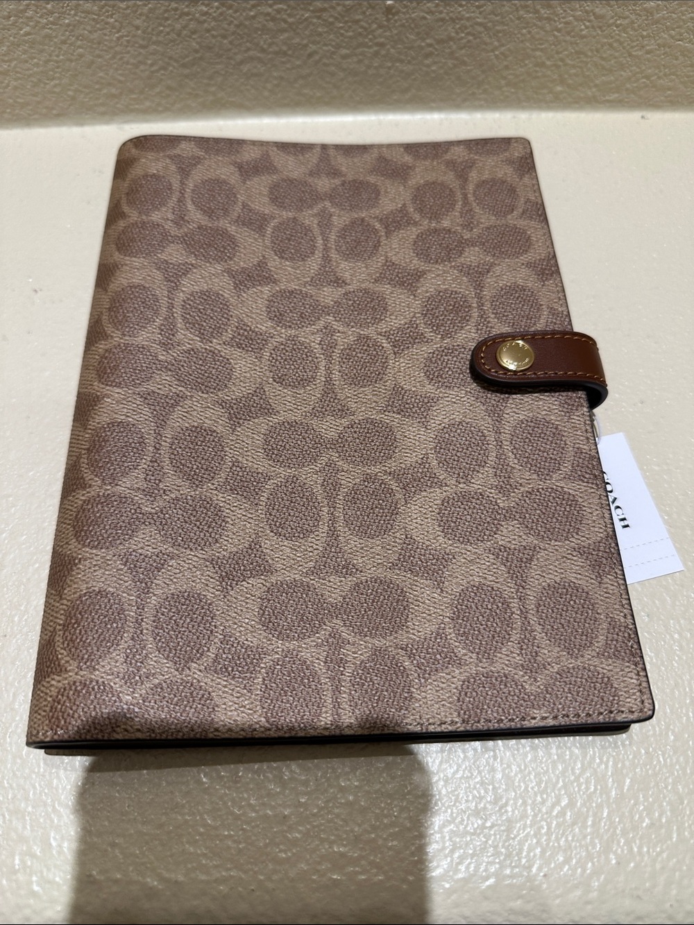 Coach Brown Tan Signature Canvas Notebook Cover